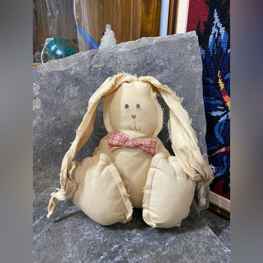 Handsewn Fabric Bunny Rabbit. - Picture 4 of 6